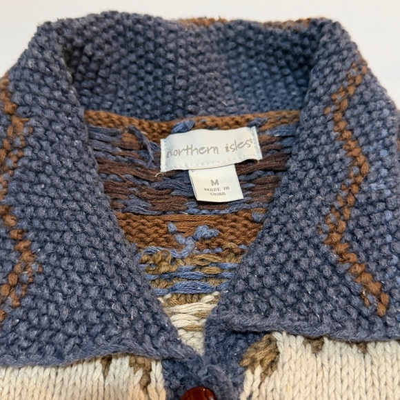 Northern Isles Vintage Scenic Knit Cardigan M - Picture 3 of 7